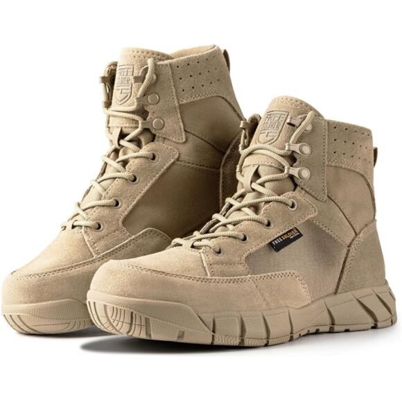 FREE SOLDIER Hiking Work Boots Men's Tactical Boots 6 Inches Lightweight - Picture 1 of 7
